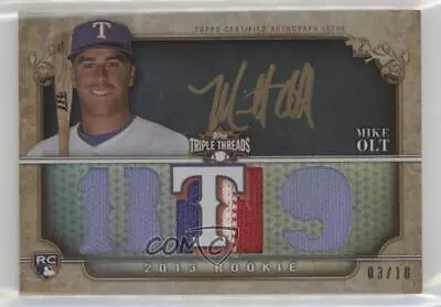 2013 Topps Triple Threads Black Gold Ink /10 Mike Olt #132 Rookie Auto RC • $12.04