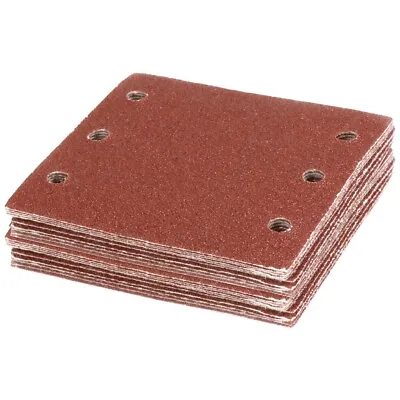 £6.40 • Buy 20x SQUARE SANDING SHEETS 60 GRIT Coarse 110mmx100mm Hook & Loop Perforated Pads