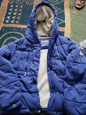 £16 • Buy Girls/  Boys Superdry Winter Padded Jacket / Coat 14yrs Old Used Condition 