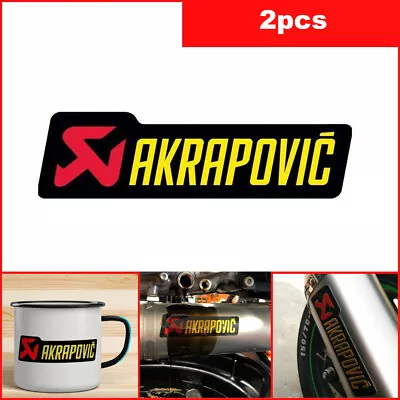 2Pc Motorcycle Akrapovic 3D Badge Exhaust Sticker Heat Resistant Aluminium • $4.99