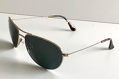 Maui Jim Sea House Sunglasses MJ 772-16 Gold Frames Polarized Fuse Black Lens • $86