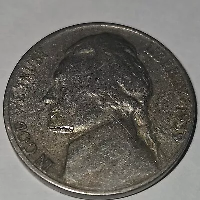 1939 S Jefferson Nickel Rare Collapsing Roof (On Reverse)& Other Unique Errors • $1000