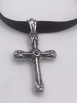 Vintage Celtic Cross Choker Silver Stainless Steel Necklace • $60