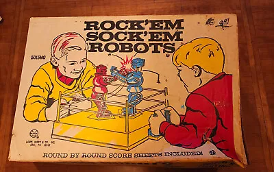 1960's Vintage Original Marx Rock'em Sock'em Robots Complete In Box Excellent • $374.99