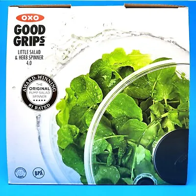 OXO Good Grips LITTLE SALAD & HERB SPINNER 4.0 CLEAR Stack & Store NEW Open Box • $16.14