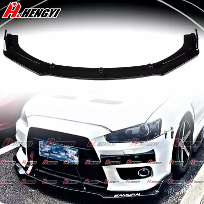 Front Lip Splitter Gloss Black For 2008-15 Mitsubishi Lancer Ralliart Evo GTS GT • $67.99