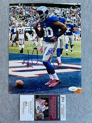 GIANTS- VICTOR CRUZ AUTOGRAPH 8x10 TD CELEBRATION SALSA PHOTO JSA AS93055 • $39.99