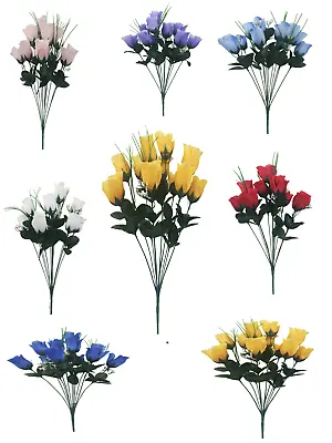 12 Heads Silk Artificial Fake Flowers  Rose Bunch Bouquet Home Wedding Decor • £2.99