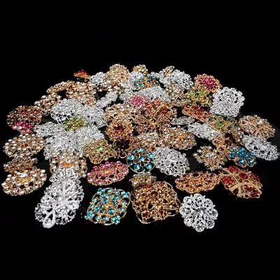 Crystal Brooch Lot Mixed Vintage Alloy Rhinestone Pin Wedding Bouquet DIY Kit US • $29.96