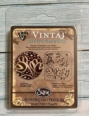 SIZZIX Vintaj DecoEmboss “Wildflower Vines” Die Jewelry Making 657659 Floral NEW • $10