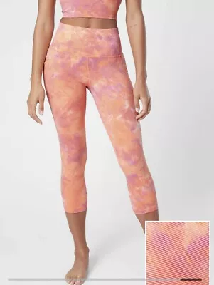 ATHLETA 2X Salutation Stash Pocket Textured Capri 2X Plus Tight Spray Dye Coral • £48.16