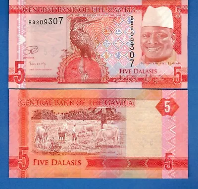 Gambia P-31 5 Dalasis Year ND 2015 World Paper Money Uncirculated Banknote • $2.25