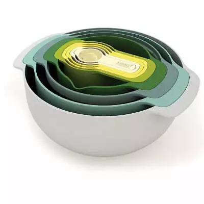 Joseph Joseph Nest 9 Plus Bowl Set 9 Piece Space Saving Nesting Bowl Set Opal • $89.49