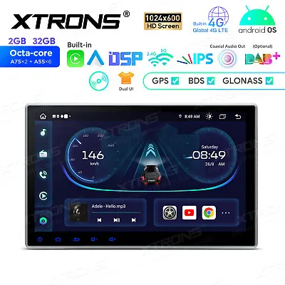 10.1  Android 13 Double DIN Car Radio Stereo GPS Sat Nav 4G LTE DVD CD Car Play • £249.99