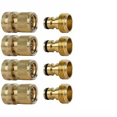 3/4  Garden Hose Quick Connector Water SOLID BRASS Female Male Connect Set • $20.79