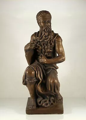 Marwal Reproduction Of Moses Sculpture By Michelangelo Bronze Finish Plaster 18  • $75