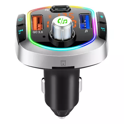 Bluetooth FM Transmitter Dual USB Car MP3 Player QC 3.0 PD Fast Charger Adapter • $22.01