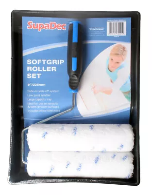 SupaDec Soft Grip DIY Decorating 9” Roller Frame And Tray Paint Set • £9.90