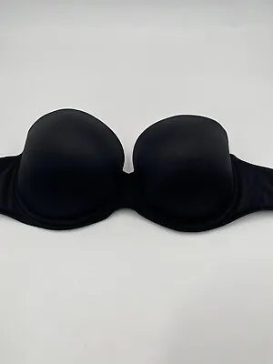 Pink Victoria Secret Size 36 D Black Strapless Push Up Underwire Bra • $9