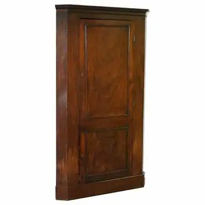 Original George Iii Circa 1760 Solid Mahogany Corner Cupboard Large Bookcase • $1867.65