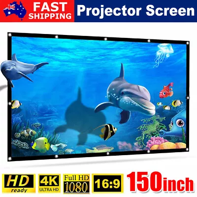 $23.85 • Buy 150  Foldable Projector Screen Outdoor 16:9 HD 3D Home Movie Cinema Theater OZ