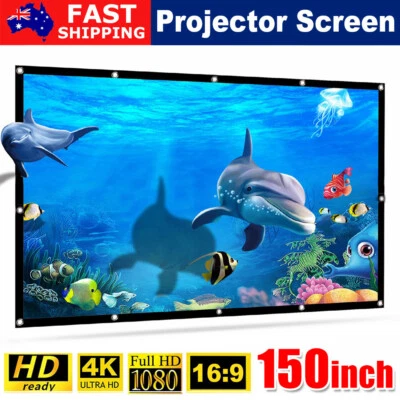 $23.85 • Buy 150  Foldable Projector Screen Outdoor 16:9 HD 3D Home Movie Cinema Theater OZ