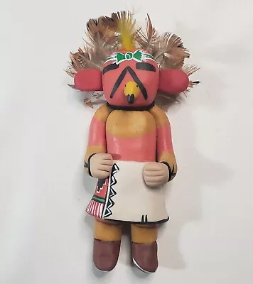 KACHINA Native American Doll Figure Red Hawk Wall Decor Ornament Signed 1987 • $39.99