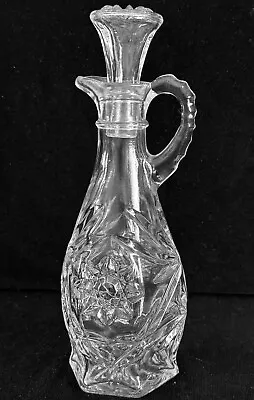 Vintage Anchor Hocking EAPC Star Of David Glass Vinegar & Oil Cruet W/ Stopper • $1.99