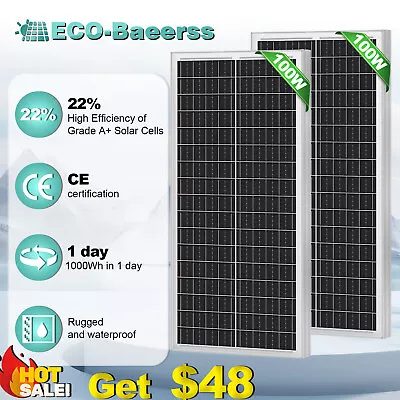 200W 100W 12V Mono Solar Panel Battery Power RV PV Camping Home High Efficiency • $99