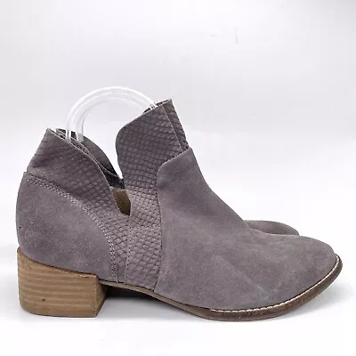 Seychelles Suede Score Ankle Booties Low Boots Leather Charcoal Gray Size 7.5 M • $19.99