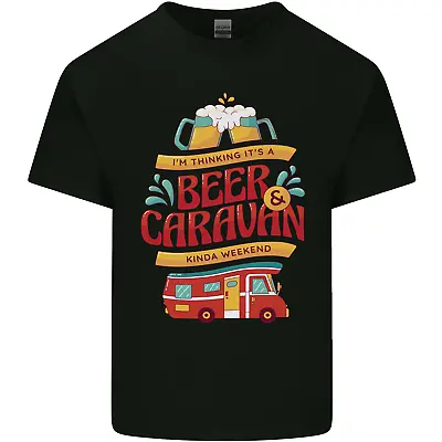 Beer And Caravan Kinda Weekend Funny Mens Cotton T-Shirt Tee Top • £10.75