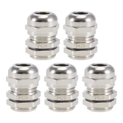 PG9 Cable Gland 4mm-8mm Wire Hole Waterproof Metal Locknut With Washer 5pcs • $11.82