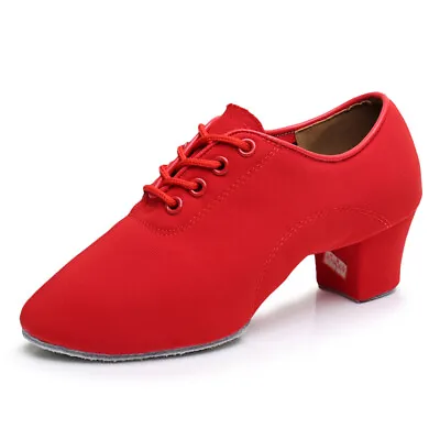 Dance Shoes Women Unisex Shoes Men Ballroom Jazz Shoes Black Red Soft Breathable • $22.33