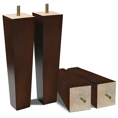 Wood Furniture Legs 8 Inch Sofa Legs Set Of 4 Square Replacement Legs Brown  • $30.99