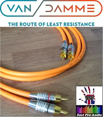 £12.50 • Buy 0.5m Pair - Van Damme RCA Phono Cables - Pro Grade Silver Plated Pure OFC Orange