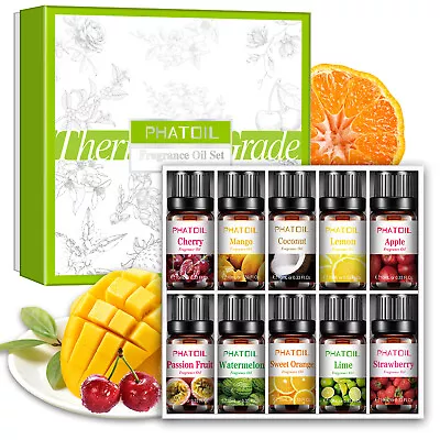 $26.99 • Buy Fruity Fragrance Essential Oil Set 10 X 10 Ml,For Candle,Soap Making Wax Melts