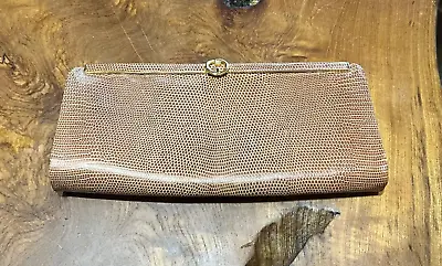 Gorgeous Vintage GUCCI Clutch Beige Gold Hinged • $285