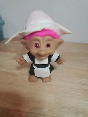 Vintage 5” Ace Novelty Pink Hair Black/White Maid Troll Doll • $14.99