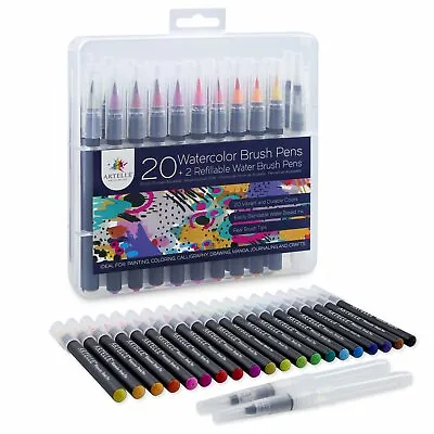 £19.99 • Buy Watercolour Brush Pens Set 20 Colours + 2 Water Brush Pens