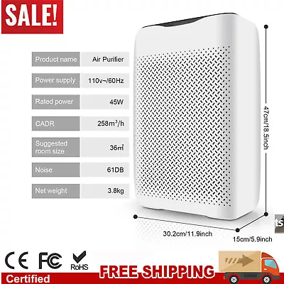 $89.99 • Buy Large Room 4 In 1 Air Purifier With Washable HEPA Filter Remove Odor Dust Smoke—