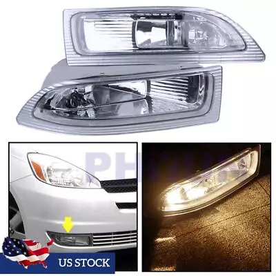 1Pair Front Bumper Fog Lamp Driving Light Clear For Toyota Sienna 04-05 LH+RH US • $33.05