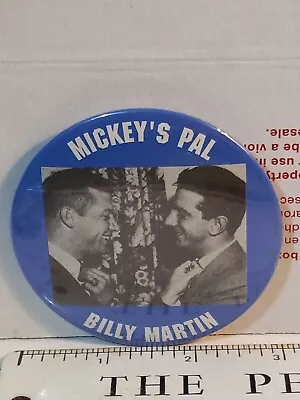 Vintage Mickey Mantle Mickey's Pal Billy Martin New York Yankees 3 In Pinback  • $12.95