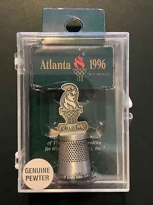 Vintage USA Fort 1996 Atlanta Olympic Genuine Pewter Thimble & Case • $10