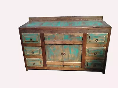 Crusaders Rustic Turquoise Bathroom Vanity • $1050