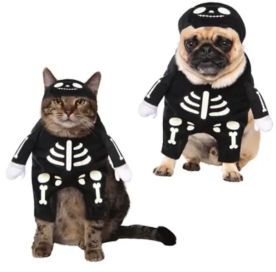 $12.99 • Buy NEW Halloween Dog Pet SKELETON Costume Outfit Size SMALL 13 
