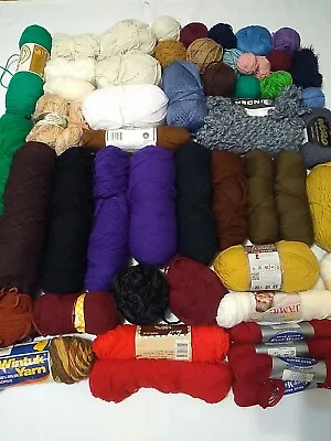 Lot Of Mixed Scrap Yarn Assorted Colors 9 Lbs BROWN BEIGE GREEN YELLOW  • $29.99