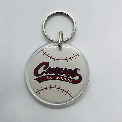 Curves For Women Health Club Acrylic Advertising Keychain Baseball Key Ring • $4.99