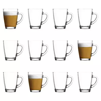 12x LAV Vega Glass Coffee Mugs Large Reusable Tea Latte Cappuccino Cup 300ml • £17