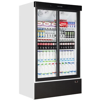 £1439 • Buy DOUBLE SLIDING GLASS DOOR DISPLAY DRINKS FRIDGE TEFCOLD FS1202S @ £1199+Vat