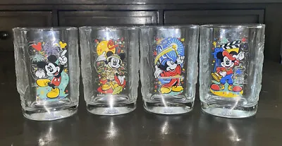 McDonald's Walt Disney World Mickey Mouse Set Of 4 Glass Cups 2000 Studios Epcot • $50